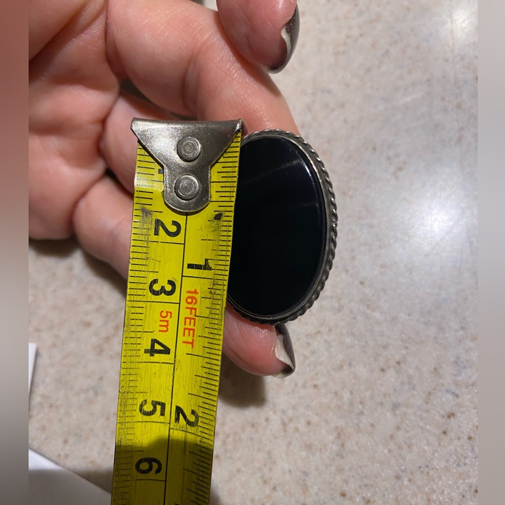 Vintage Antique Estate Oval Black Onyx Ring - Size 6.5 - Picture 10 of 10